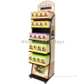 Supermarket Retail Display Floor Movable Kitchen Seasoning Rack 6-Tier Wooden Spice Rack Revolving